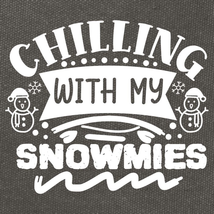 Chilling With My Snowmies Winter Cotton Canvas Backpack