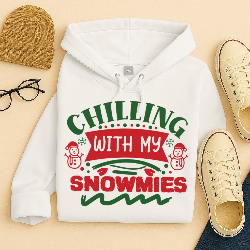 Chilling With My Snowmies Winter Hoodie