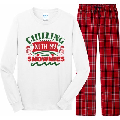 Chilling With My Snowmies Winter Long Sleeve Pajama Set