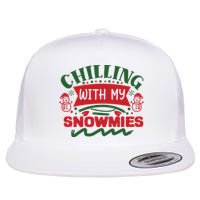 Chilling With My Snowmies Winter Flat Bill Trucker Hat