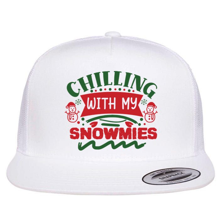 Chilling With My Snowmies Winter Flat Bill Trucker Hat