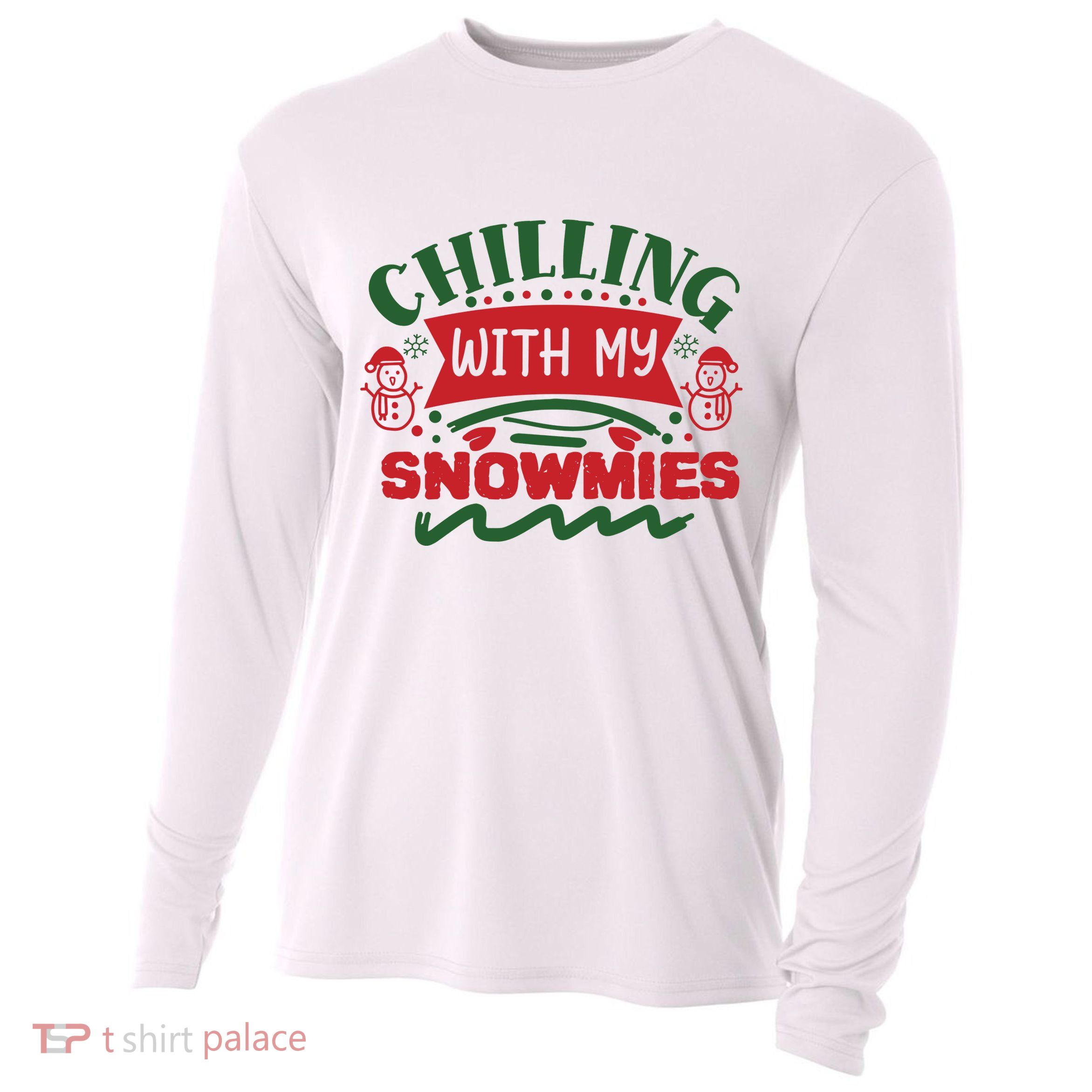 Chilling With My Snowmies Winter Cooling Performance Long Sleeve Crew