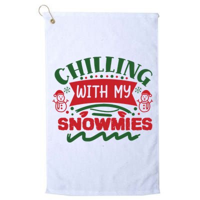 Chilling With My Snowmies Winter Golf Towel