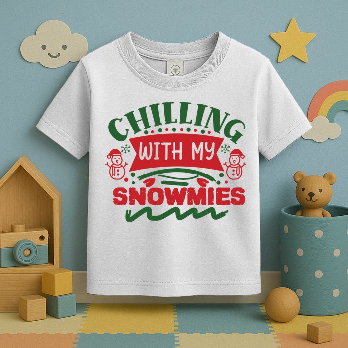 Chilling With My Snowmies Winter Toddler T-Shirt