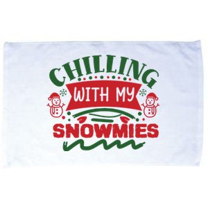 Chilling With My Snowmies Winter Microfiber Hand Towel