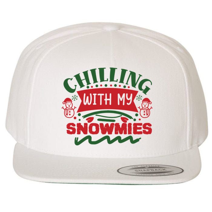 Chilling With My Snowmies Winter Wool Snapback Cap