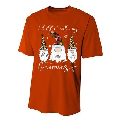 Chillin With My Gnomies Gnome And Coffee Red Plaid Christmas Gift Performance Sprint T-Shirt