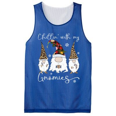 Chillin With My Gnomies Gnome And Coffee Red Plaid Christmas Gift Mesh Reversible Basketball Jersey Tank