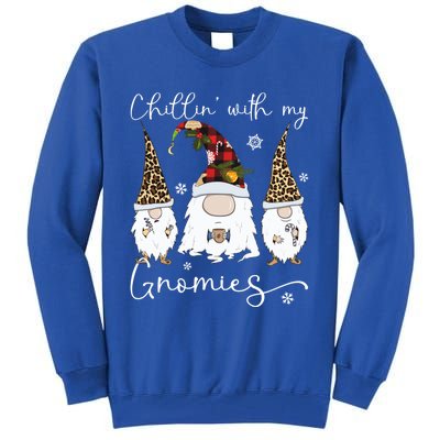 Chillin With My Gnomies Gnome And Coffee Red Plaid Christmas Gift Tall Sweatshirt