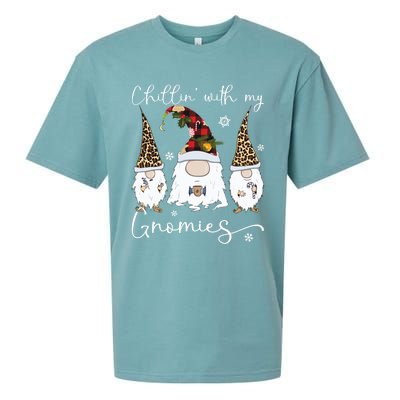 Chillin With My Gnomies Gnome And Coffee Red Plaid Christmas Gift Sueded Cloud Jersey T-Shirt