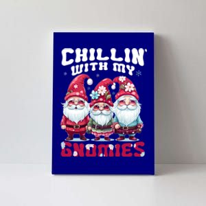 Chillin With My Gnomies Santa Claus Gnomes Groovy Christmas Cool Gift Canvas