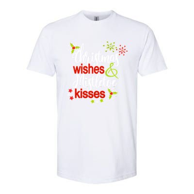 Christmas Wishes Mistletoe Kisses Softstyle® CVC T-Shirt