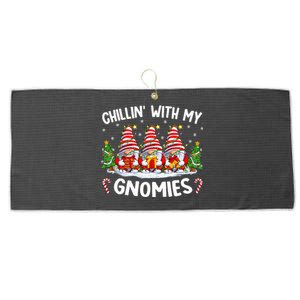 Chillin With My Gnomies Matching Family Christmas Pjs Gnome  Large Microfiber Waffle Golf Towel