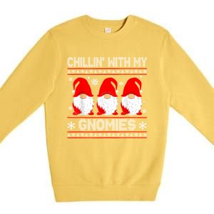 Chillin With My Gnomies Matching Family Christmas Gnome Gift Premium Crewneck Sweatshirt