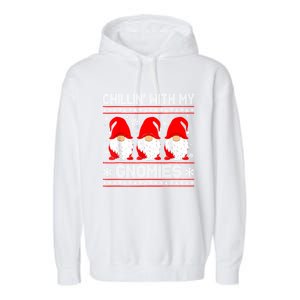 Chillin With My Gnomies Matching Family Christmas Gnome Gift Garment-Dyed Fleece Hoodie