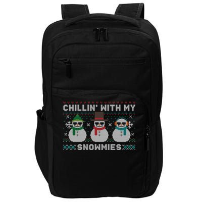 Chillin With My Snowmies Cute Snow Ugly Christmas Sweater Great Gift Impact Tech Backpack