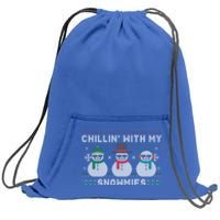 Chillin With My Snowmies Cute Snow Ugly Christmas Sweater Great Gift Sweatshirt Cinch Pack Bag