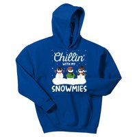 Chillin With My Snowmies Outfit Gift Cool Christmas Snow Gift Kids Hoodie