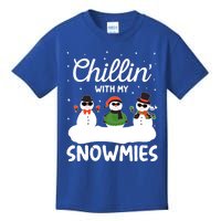 Chillin With My Snowmies Outfit Gift Cool Christmas Snow Gift Kids T-Shirt