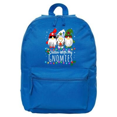 Chillin With My Gnomies Gift Funny Christmas Gnome Gift Meaningful Gift 16 in Basic Backpack