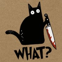 Cat What? Murderous Black Cat With Knife Gift Cotton Canvas Backpack