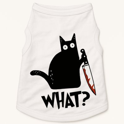 Cat What? Murderous Black Cat With Knife Gift Doggie Tank