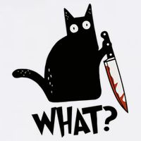 Cat What? Murderous Black Cat With Knife Gift Cooling Performance Crew T-Shirt