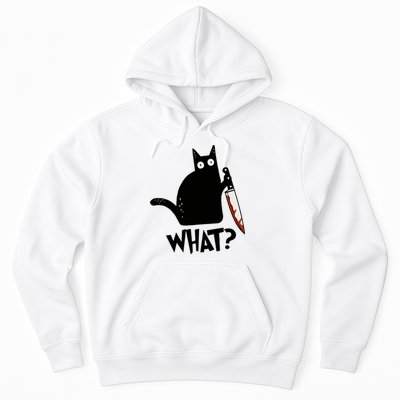 Cat What? Murderous Black Cat With Knife Gift Hoodie