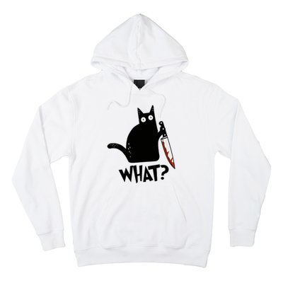 Cat What? Murderous Black Cat With Knife Gift Hoodie