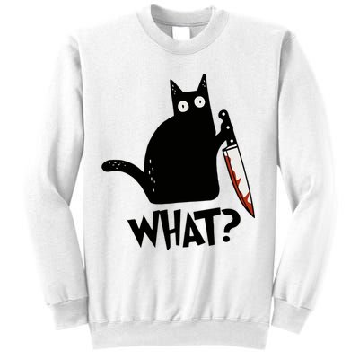 Cat What? Murderous Black Cat With Knife Gift Sweatshirt
