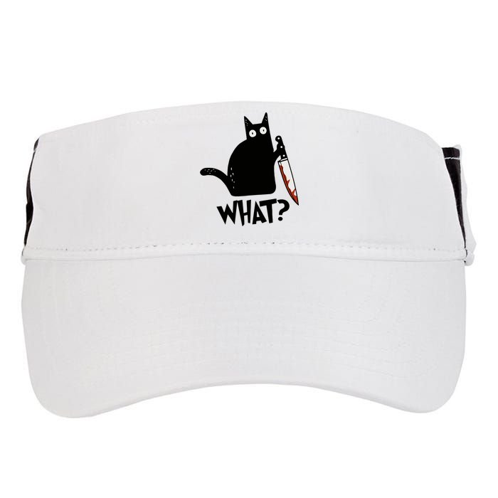Cat What? Murderous Black Cat With Knife Gift Adult Drive Performance Visor