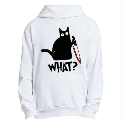 Cat What? Murderous Black Cat With Knife Gift Urban Pullover Hoodie