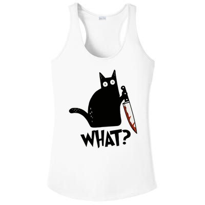 Cat What? Murderous Black Cat With Knife Gift Ladies PosiCharge Competitor Racerback Tank