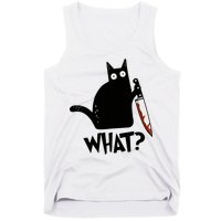 Cat What? Murderous Black Cat With Knife Gift Tank Top