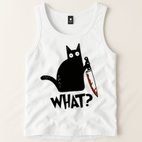 Cat What? Murderous Black Cat With Knife Gift Tank Top