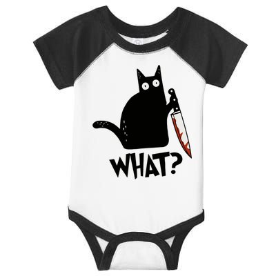 Cat What? Murderous Black Cat With Knife Gift Infant Baby Jersey Bodysuit