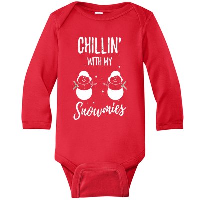 Chillin With My Snowmies Baby Long Sleeve Bodysuit