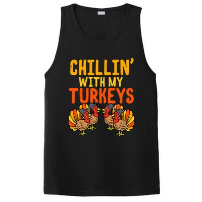 Chillin With My Turkeys Thanksgiving Family Boys PosiCharge Competitor Tank