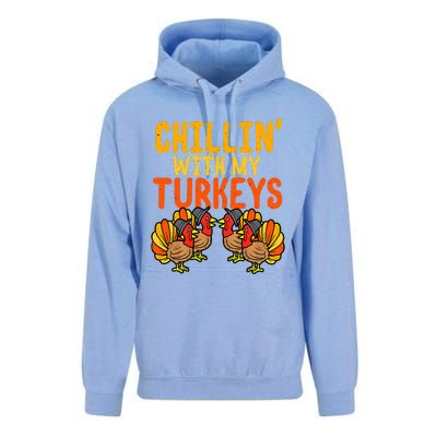 Chillin With My Turkeys Thanksgiving Family Boys Unisex Surf Hoodie