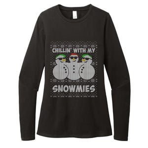 Chillin With My Snowmies Funny Ugly Christmas Womens CVC Long Sleeve Shirt