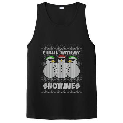 Chillin With My Snowmies Funny Ugly Christmas PosiCharge Competitor Tank