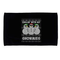 Chillin With My Snowmies Funny Ugly Christmas Microfiber Hand Towel