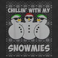 Chillin With My Snowmies Funny Ugly Christmas Microfiber Hand Towel