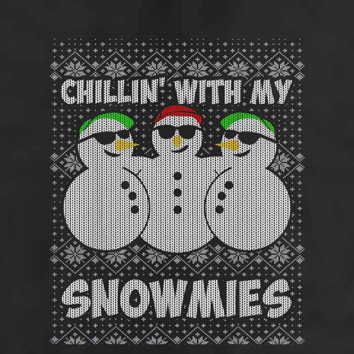 Chillin With My Snowmies Funny Ugly Christmas Microfiber Hand Towel