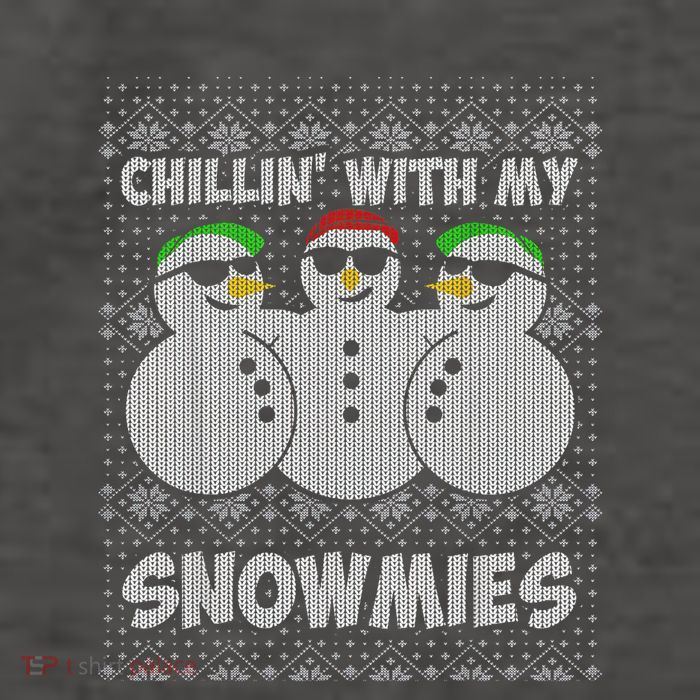 Chillin With My Snowmies Funny Ugly Christmas Vector Backpack