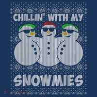 Chillin With My Snowmies Funny Ugly Christmas Bucket Hat