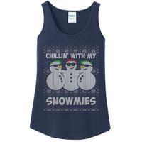 Chillin With My Snowmies Funny Ugly Christmas Ladies Essential Tank