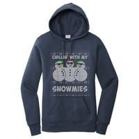 Chillin With My Snowmies Funny Ugly Christmas Women's Pullover Hoodie