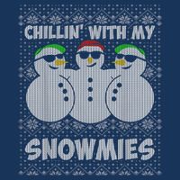 Chillin With My Snowmies Funny Ugly Christmas Youth Performance Sprint T-Shirt