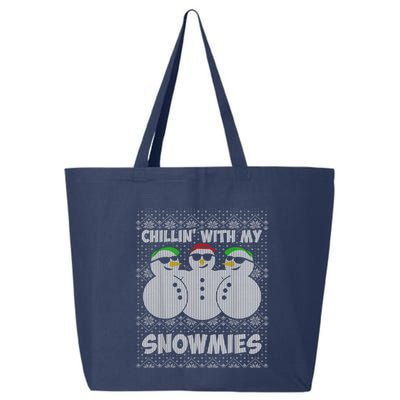 Chillin With My Snowmies Funny Ugly Christmas 25L Jumbo Tote